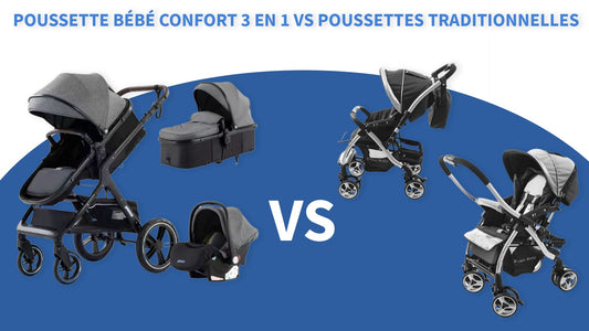 Comparatif : Poussette bébé confort 3 en 1 vs les Poussettes traditionnelles - Doux Berceau