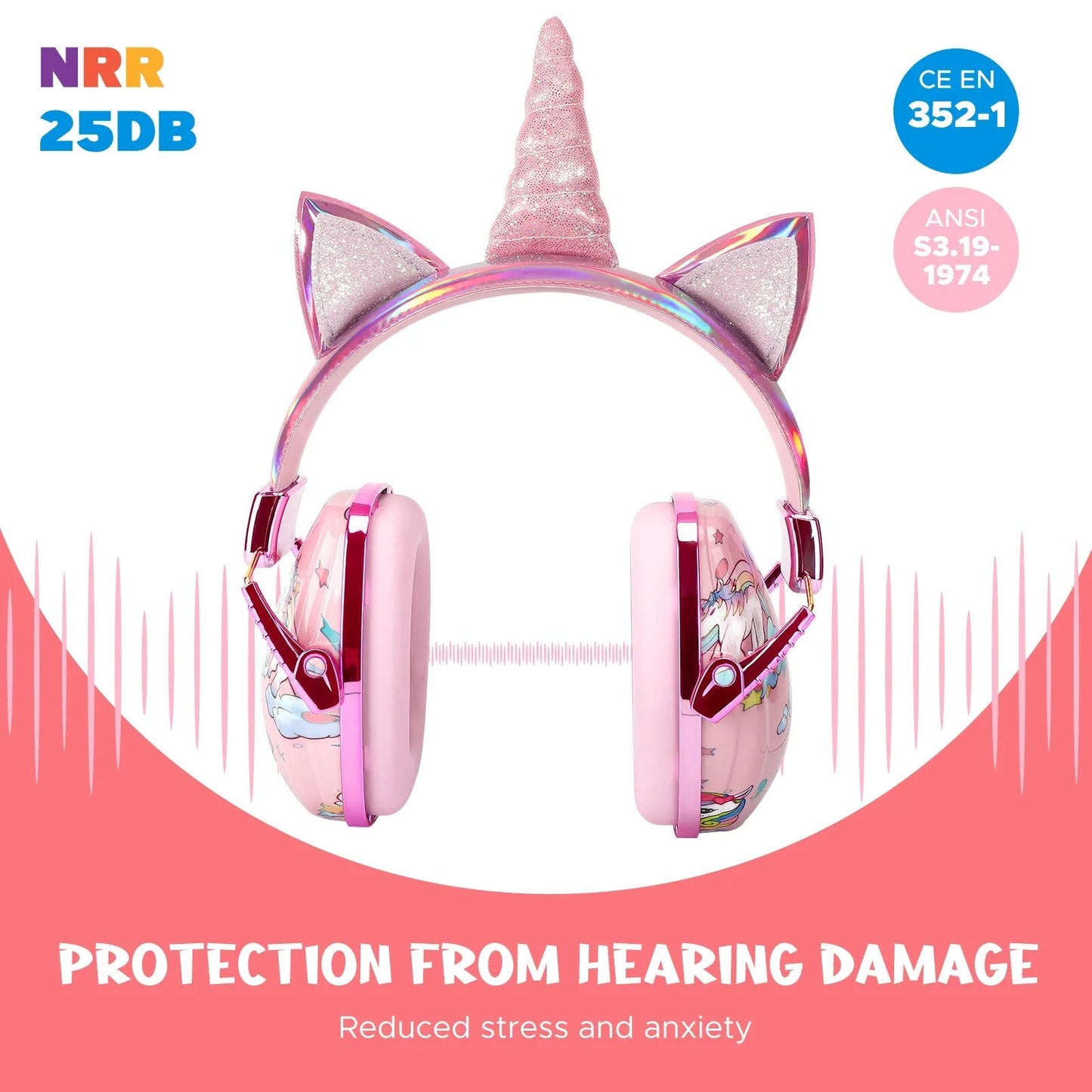 Casque Anti bruit Enfant Licorne Rose : Un Monde Féérique de Silence pour Votre Enfant - Doux Berceau